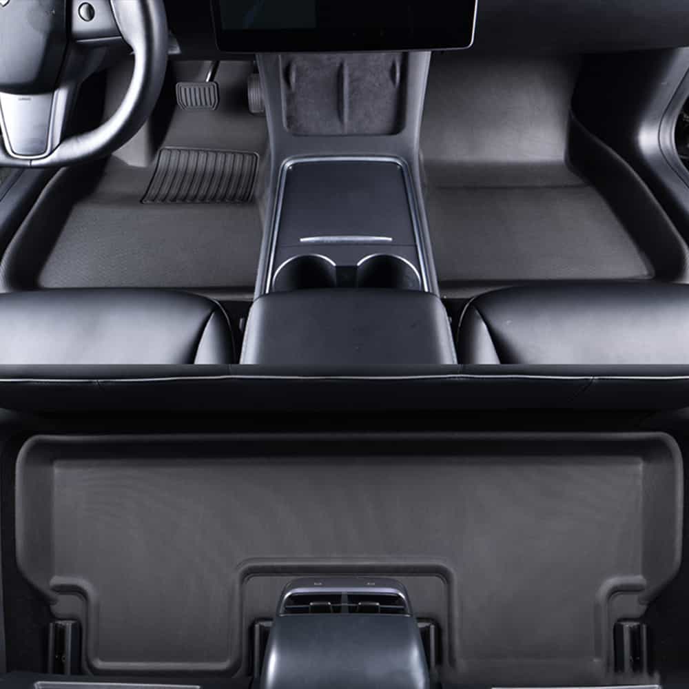 Applicable Tapis de sol de voiture pour Tesla Model 3 Y antidérapant  imperméable XPE couverture complète protection intérieure du coffre  accessoires